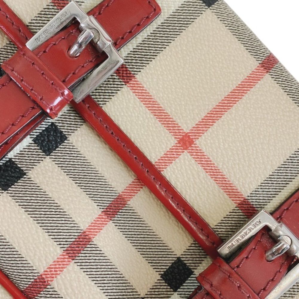 BURBERRY RED, CANVAS LEATHER SHOULDER BAG - Picture 11 of 14